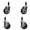 Service Caster 4'' SS Maroon Poly Wheel Swivel 1-1/8'' Expanding Stem Caster Set 2 Brakes, 4PK SCC-SSEX20S414-PPUB-MRN-2-TLB-2-118 - alternate 1